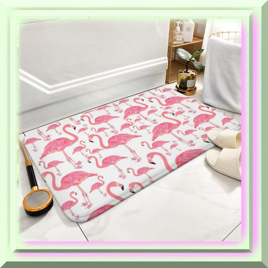 Pink Flamingo Microfiber Bathroom Rug 16"x24"