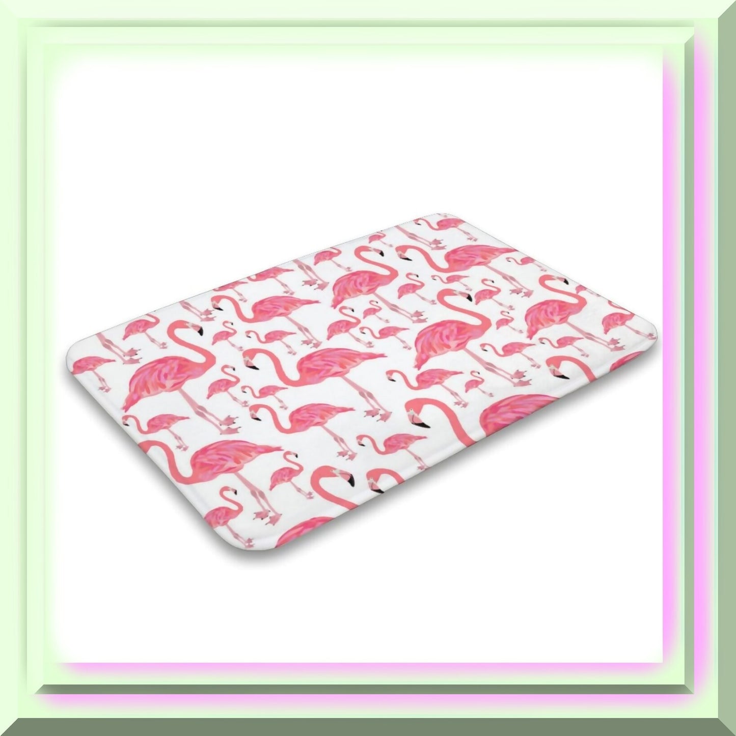 Pink Flamingo Microfiber Bathroom Rug 16"x24"