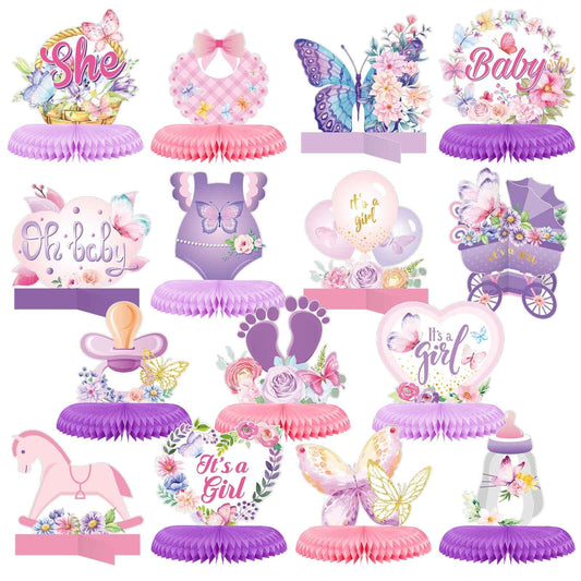 Butterfly Bliss Baby Shower Centerpieces Compatible with Girl's Party