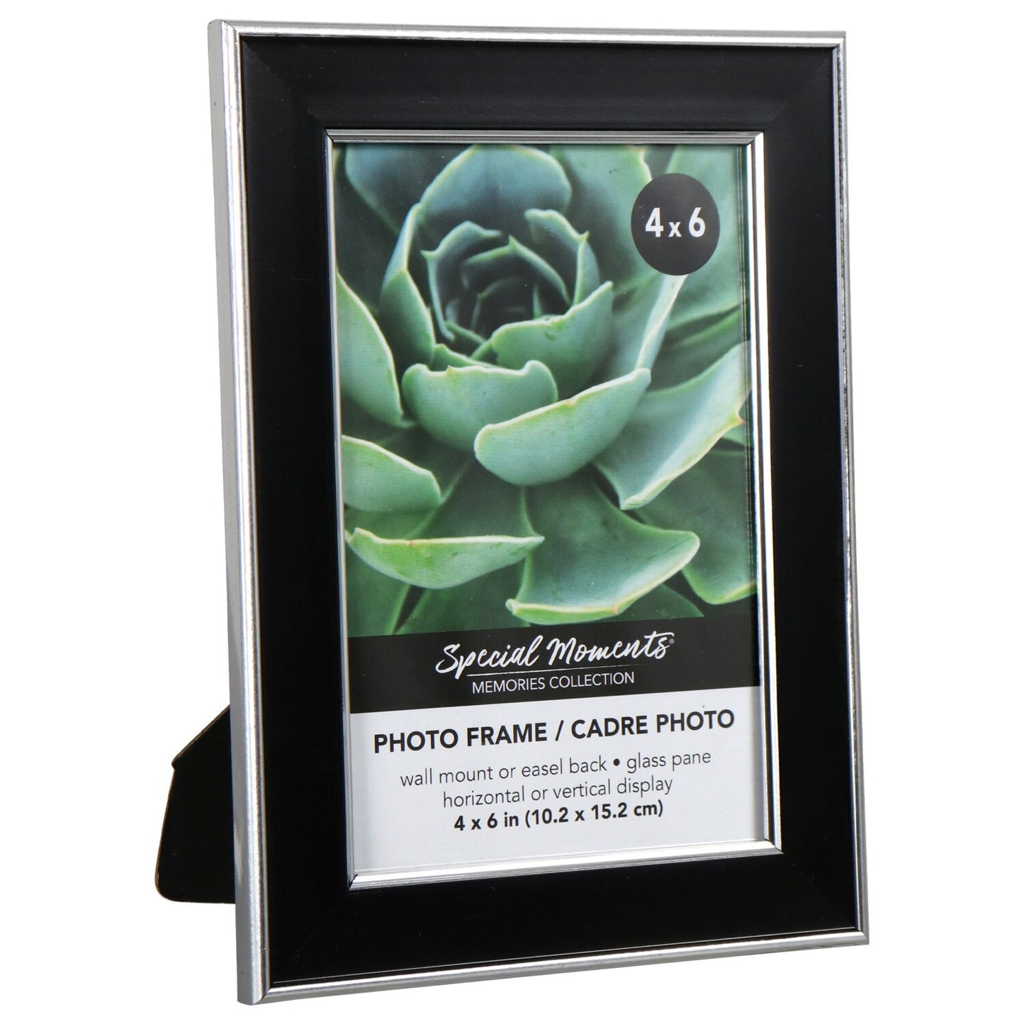 Special Black Picture Frames with Double Silver Trim, 4x6 in. (Pack of 12)