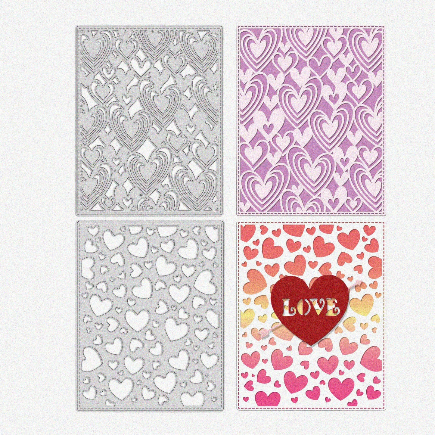 2 Pcs Heart Background Frame Metal Cutting Dies