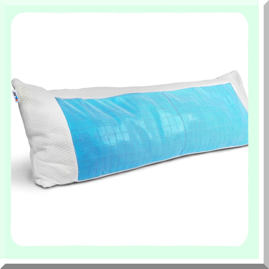 CoolGel Body Support Pillow - Extra Soft Shredded Memory Foam for Stomach, Side Sleepers, Pregnancy & Joint Comfort.