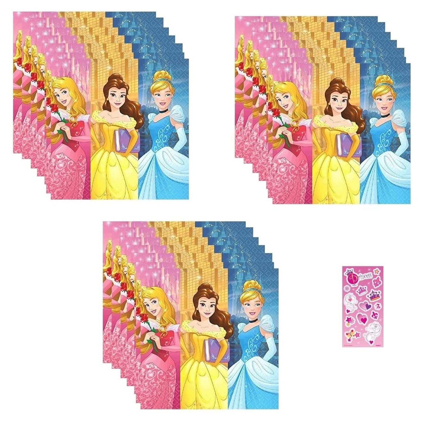 Royal Celebration Party Pack - 48 Lunch Dinner Napkins - Princess Themed Supplies for Birthdays, Events, and Gatherings