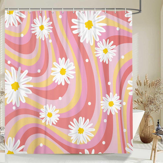 Pastel Daisy Shower Curtain 72x72 Inches