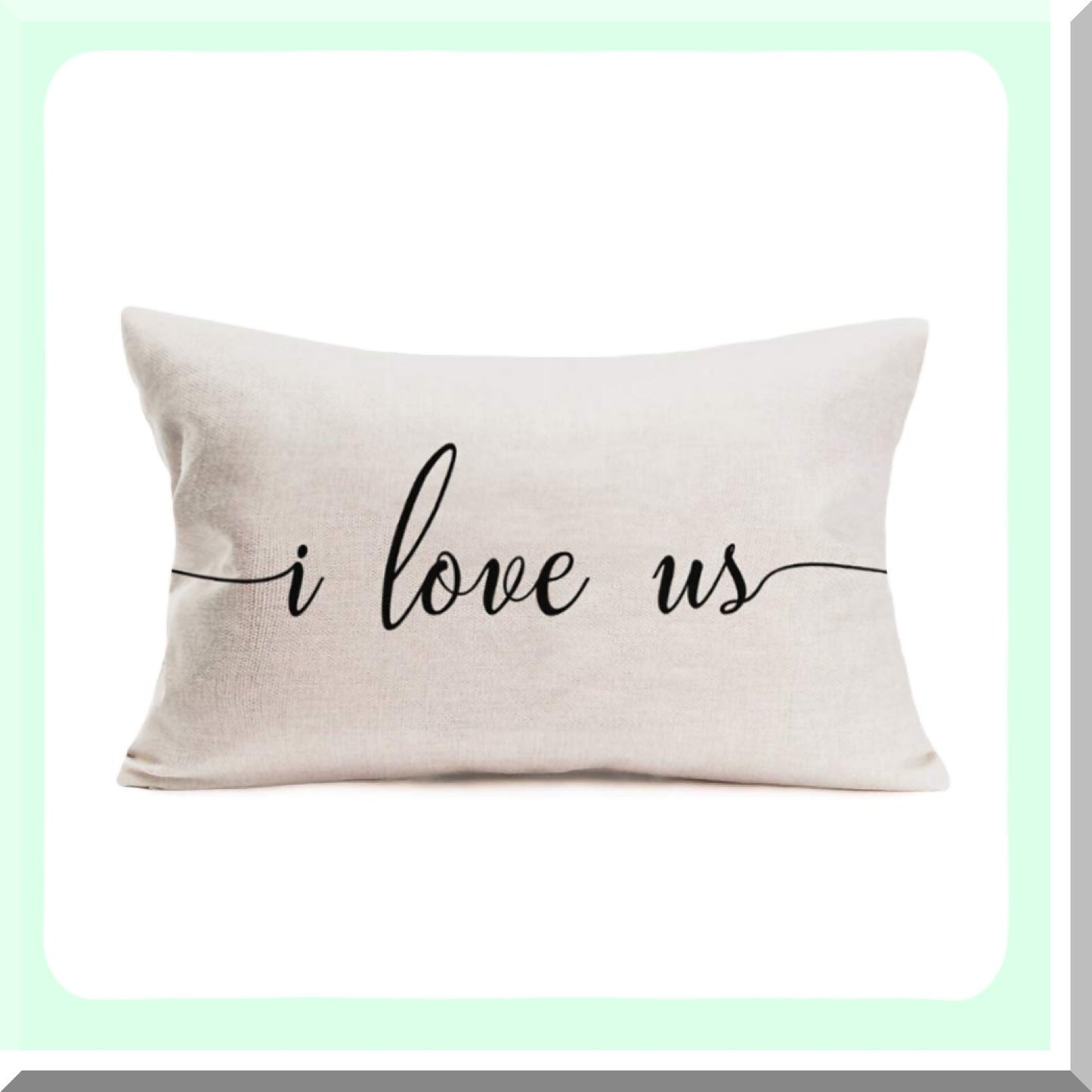 Love Quote Cotton Linen Oblong Throw Pillow Case - Couple Wedding Gift - Decorative Cushion Cover - 12"x20" White - Pillow Cases Covers