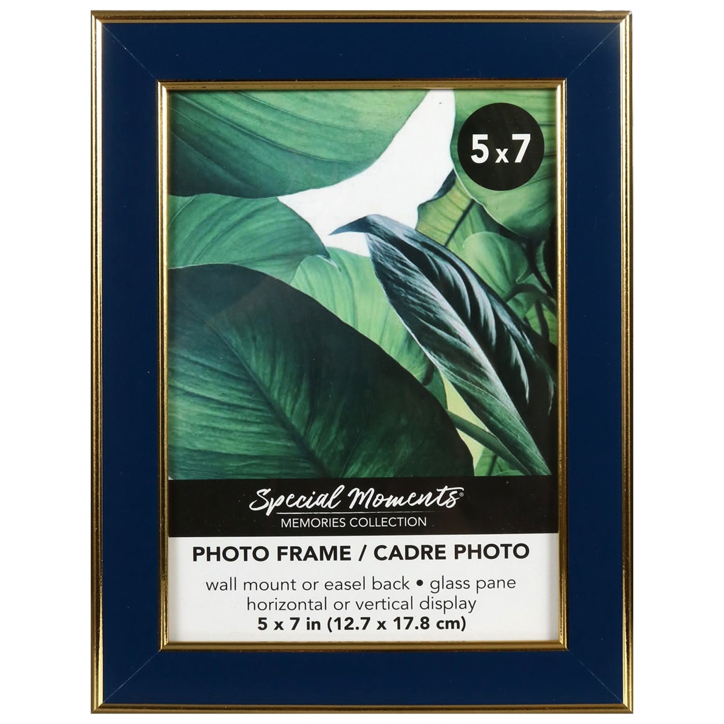 Navy and Double Gold Edge Photo Frames, 5x7 in. (Pack 12)