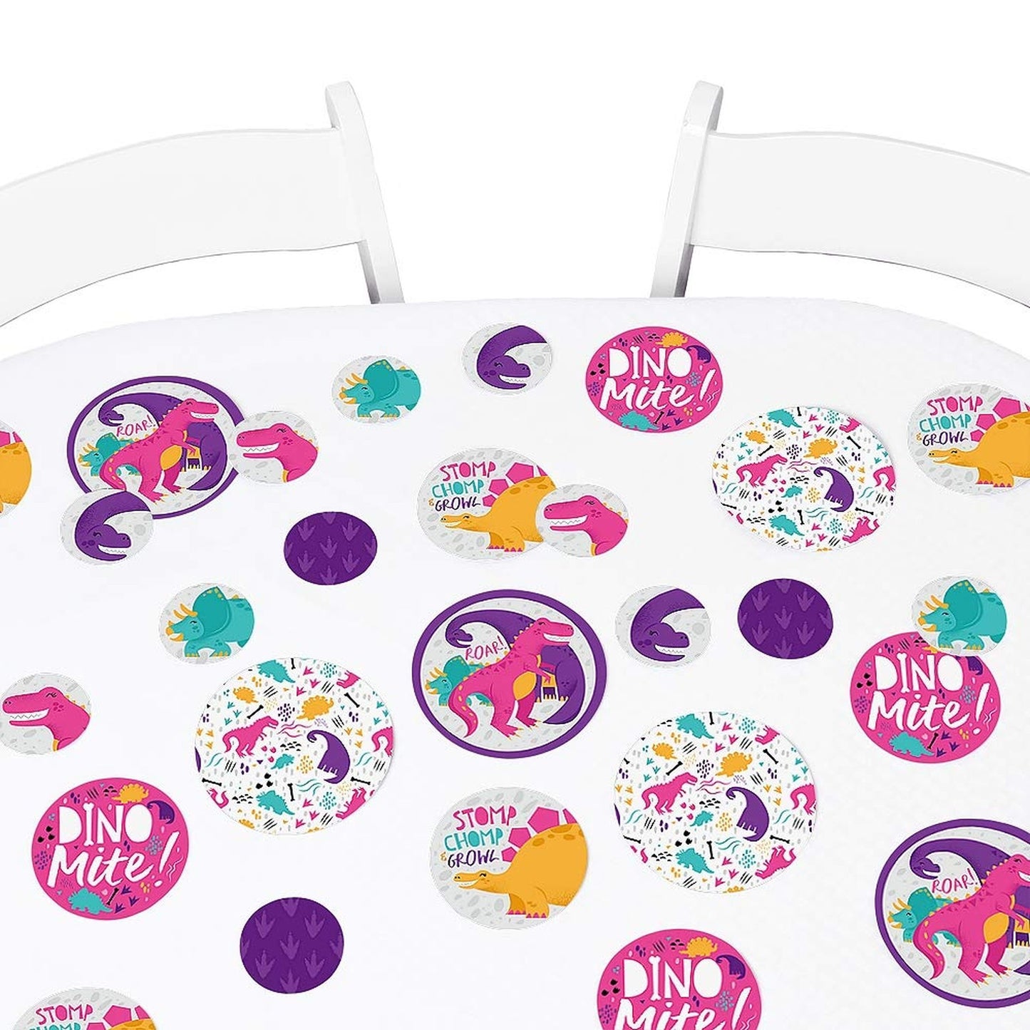 Dinosaur Girl Baby Shower and Birthday Confetti