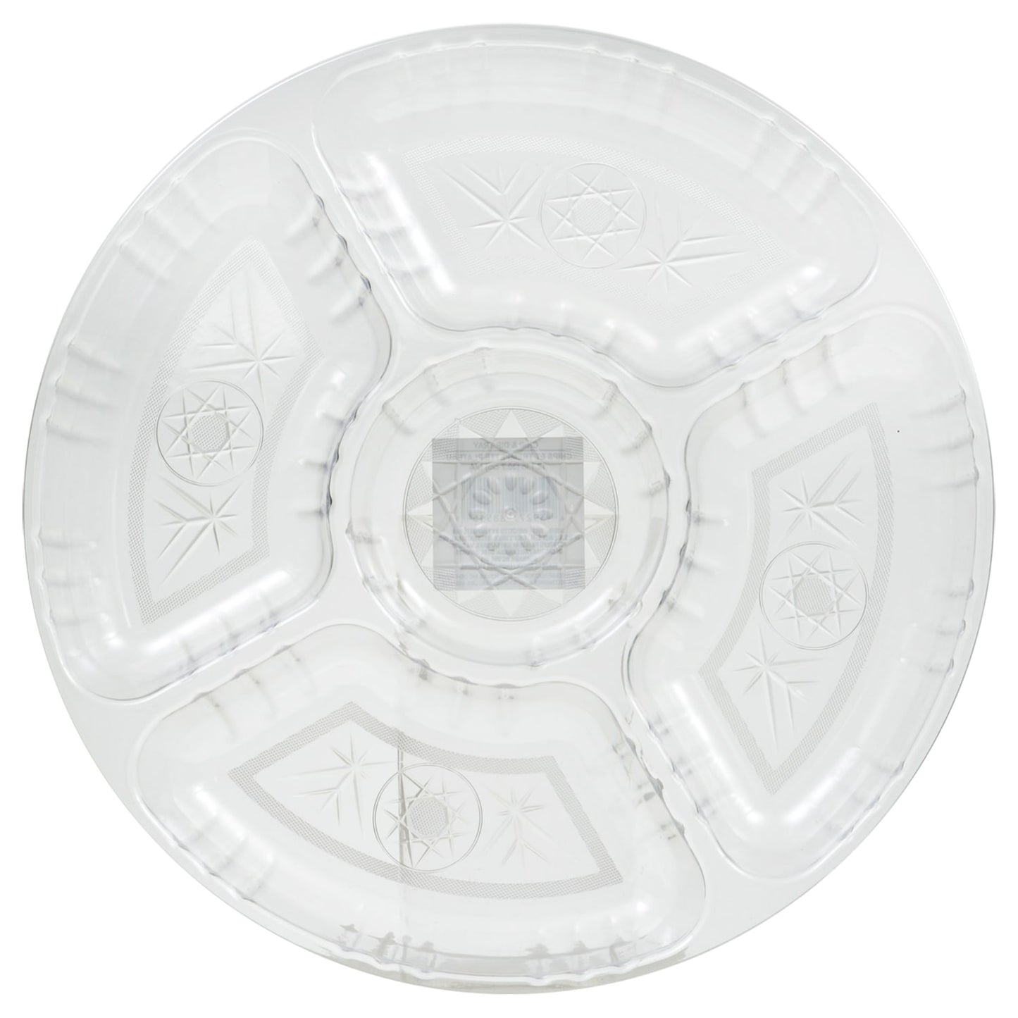 Clear Plastic Crystal-Cut Chip and Dip Trays, 12-in. (Pack of 4)