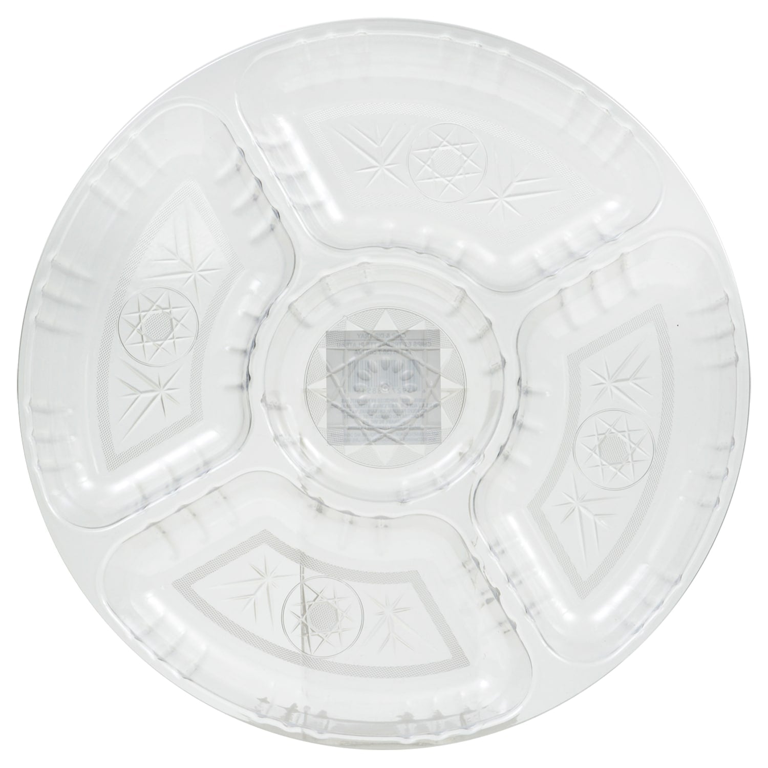 Clear Plastic Crystal-Cut Chip and Dip Trays, 12-in. (Pack of 4)