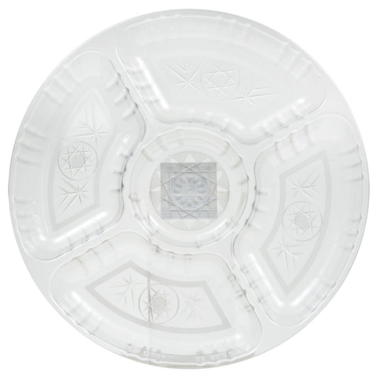 Clear Plastic Crystal-Cut Chip and Dip Trays, 12-in. (Pack of 4)
