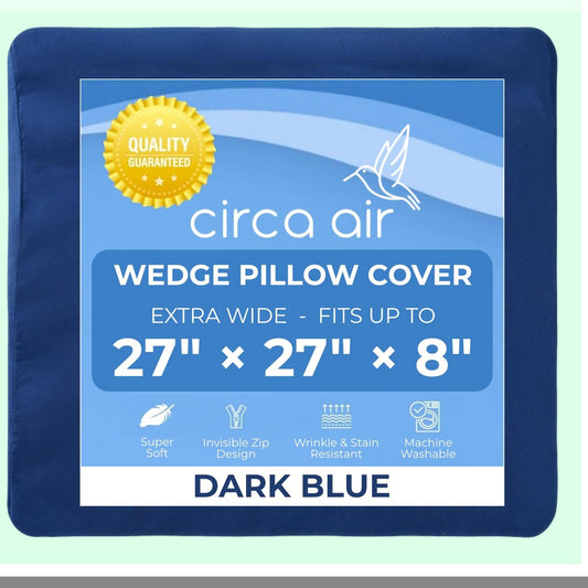 UltraSoft Microfiber Wedge Pillow Cover - Extra Wide Large Case for Inflatable Wedge Pillow 27x27x8 - Zippered Bed Wedge Pillow Protector