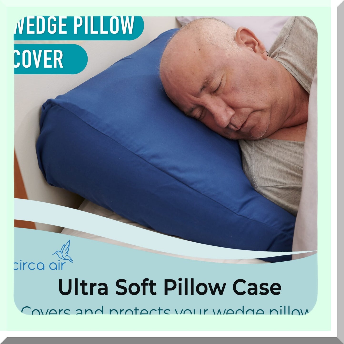 UltraSoft Microfiber Wedge Pillow Cover - Extra Wide Large Case for Inflatable Wedge Pillow 27x27x8 - Zippered Bed Wedge Pillow Protector