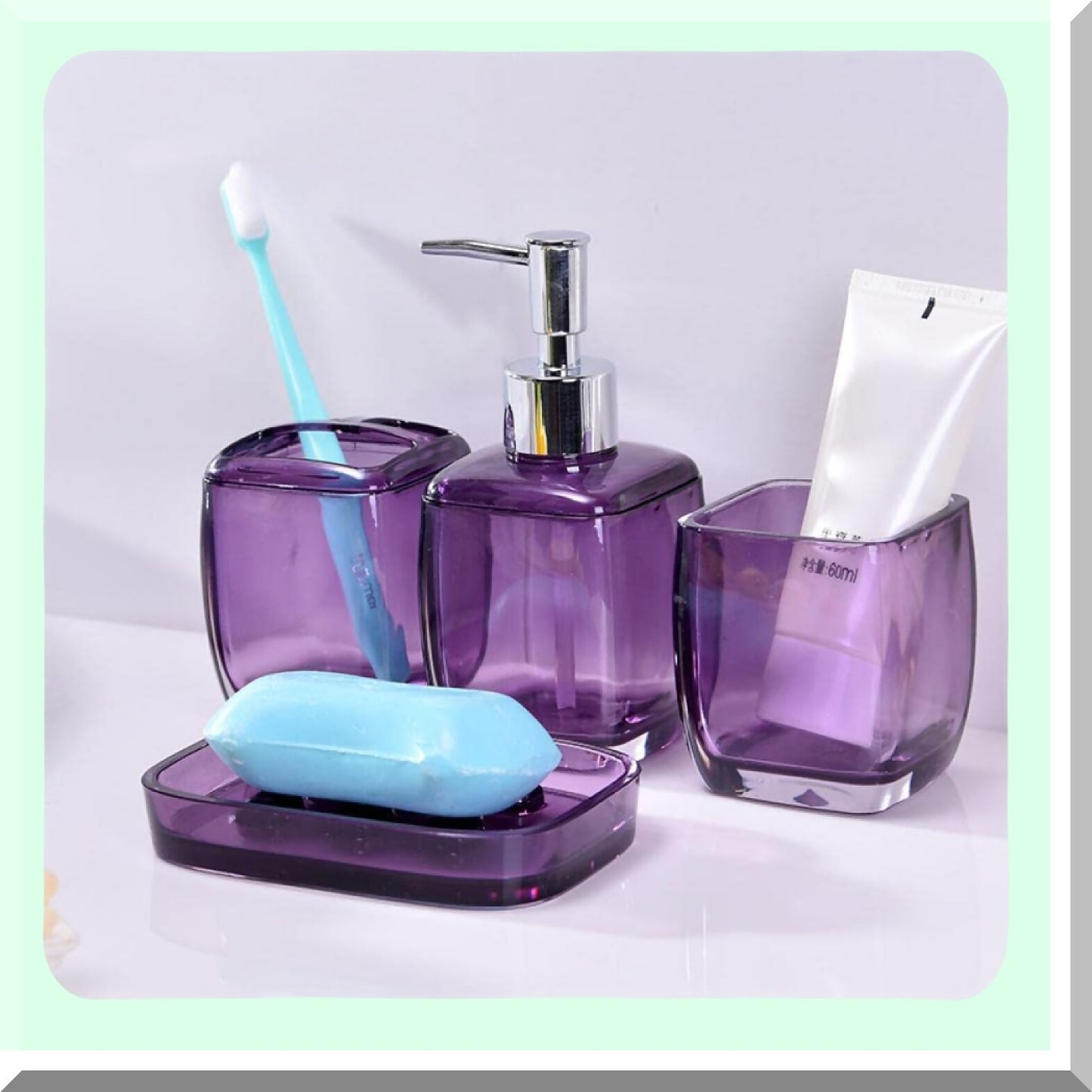 Acrylic Bathroom Accessories Set 4Pcs