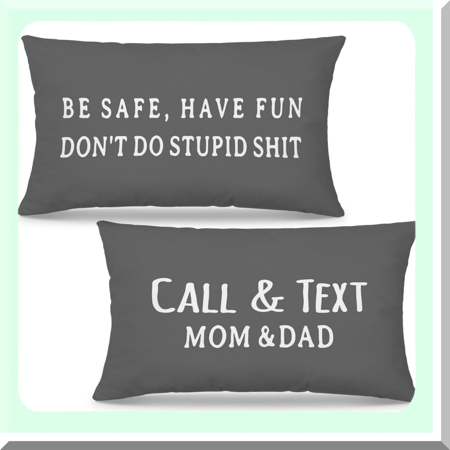Funny Text Call Reversible Dorm Pillowcase - College Cushion Cover for Living Room Sofa Bed Decor - Safe & Fun Throw Pillow Covers 12x20 Gray