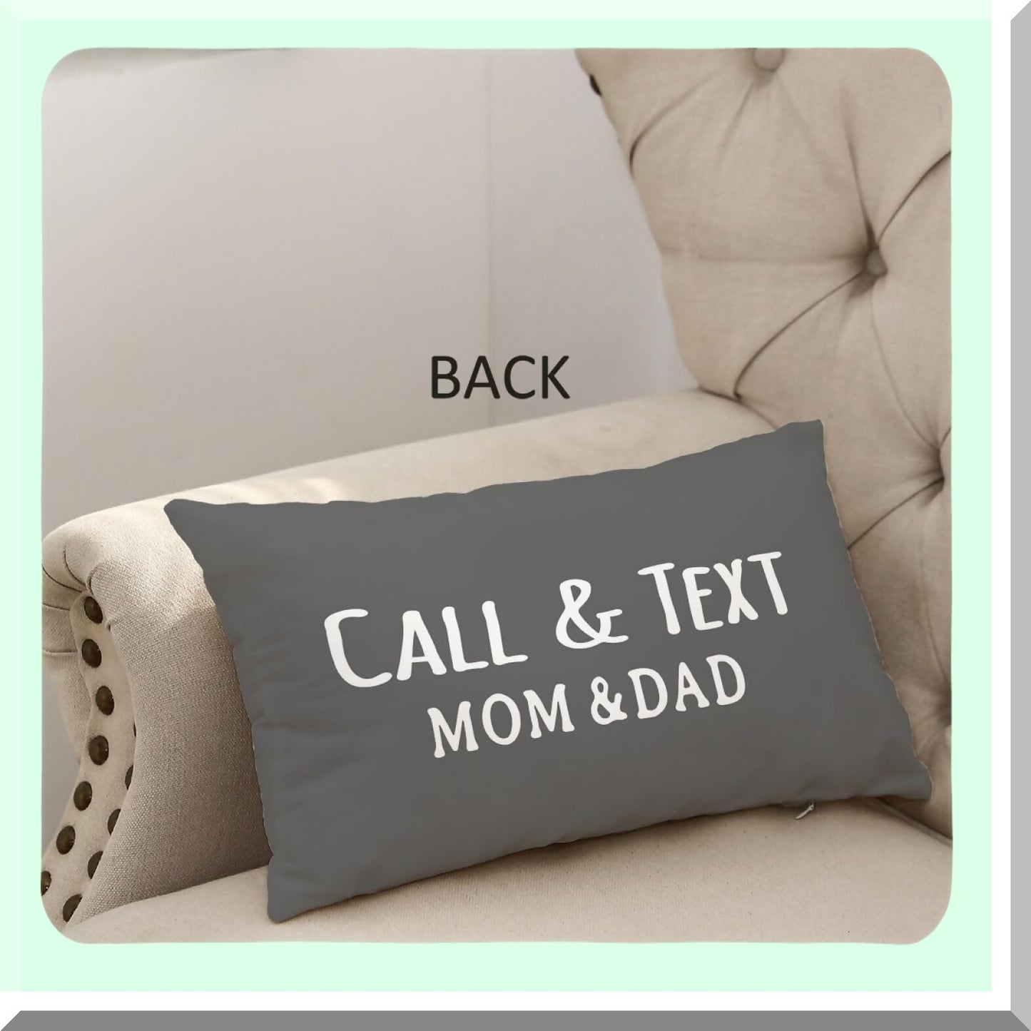 Funny Text Call Reversible Dorm Pillowcase - College Cushion Cover for Living Room Sofa Bed Decor - Safe & Fun Throw Pillow Covers 12x20 Gray