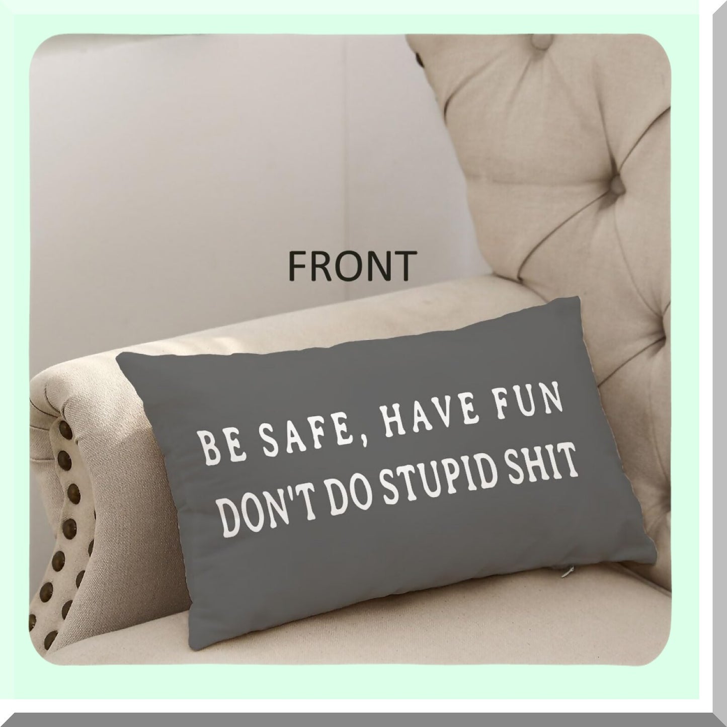 Funny Text Call Reversible Dorm Pillowcase - College Cushion Cover for Living Room Sofa Bed Decor - Safe & Fun Throw Pillow Covers 12x20 Gray