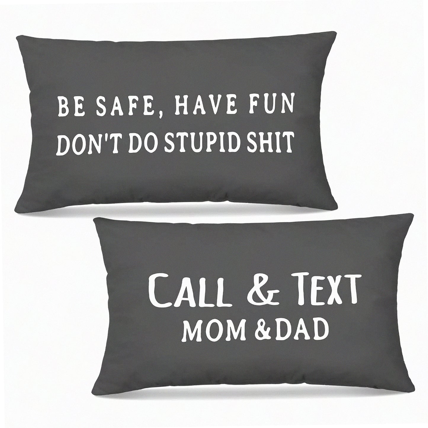 Funny Text Call Reversible Dorm Pillowcase - College Cushion Cover for Living Room Sofa Bed Decor - Safe & Fun Throw Pillow Covers 12x20 Gray
