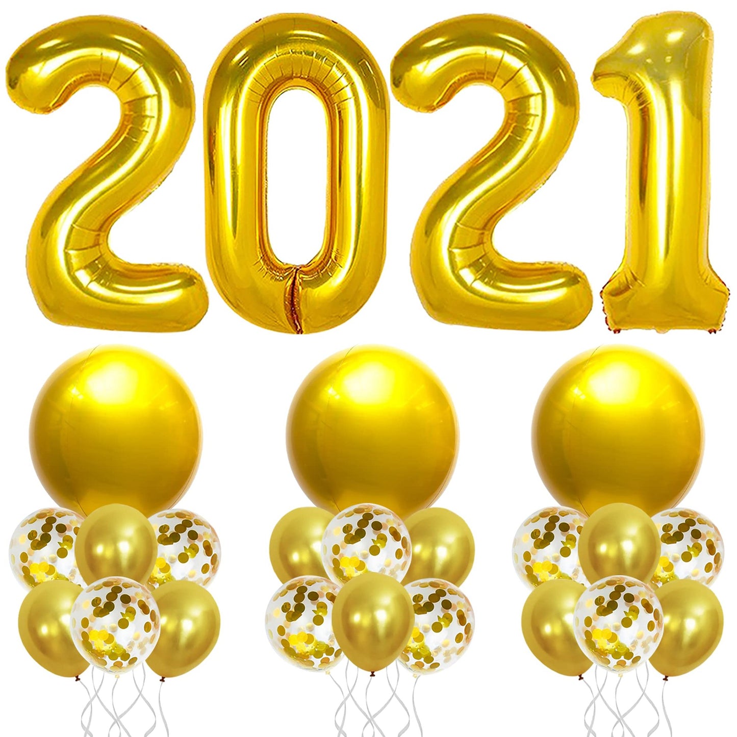 Gold 2021 Graduation Balloons and Party Decorations