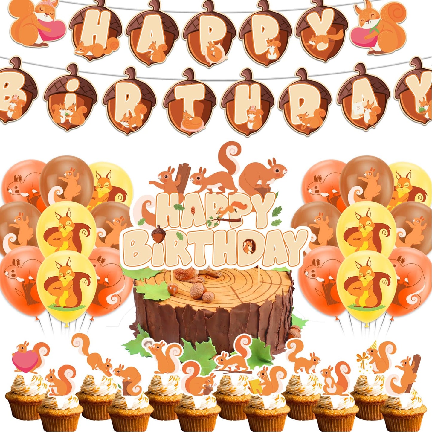 Squirrel Birthday Party Decorations for Woodland Themed Events