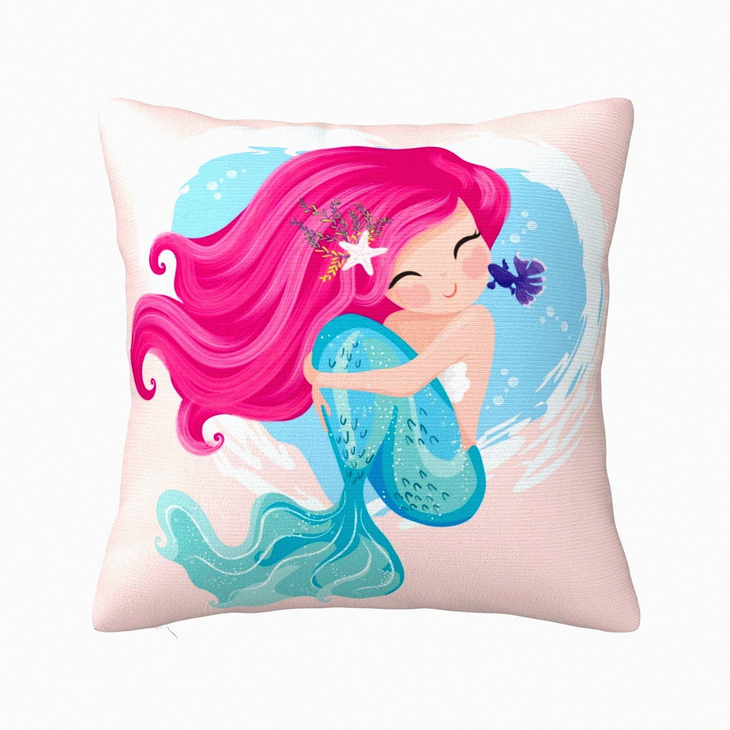 Mermaid Magic Pillowcase - Cozy Throw Pillow Cover for Bedroom, Living Room, Sofa, Couch & Bed - Cute Decorative Square Cushion Case 18x18"