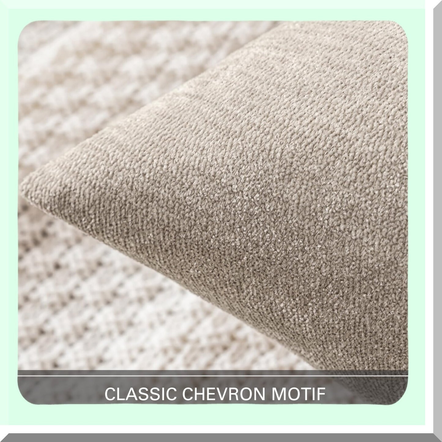 Chenille Farmhouse Pillow Covers - Set of 2 Beige 18x18 Inch Soft Cushion Throw Pillows for Spring Home Decor in Living Room or Bedroom