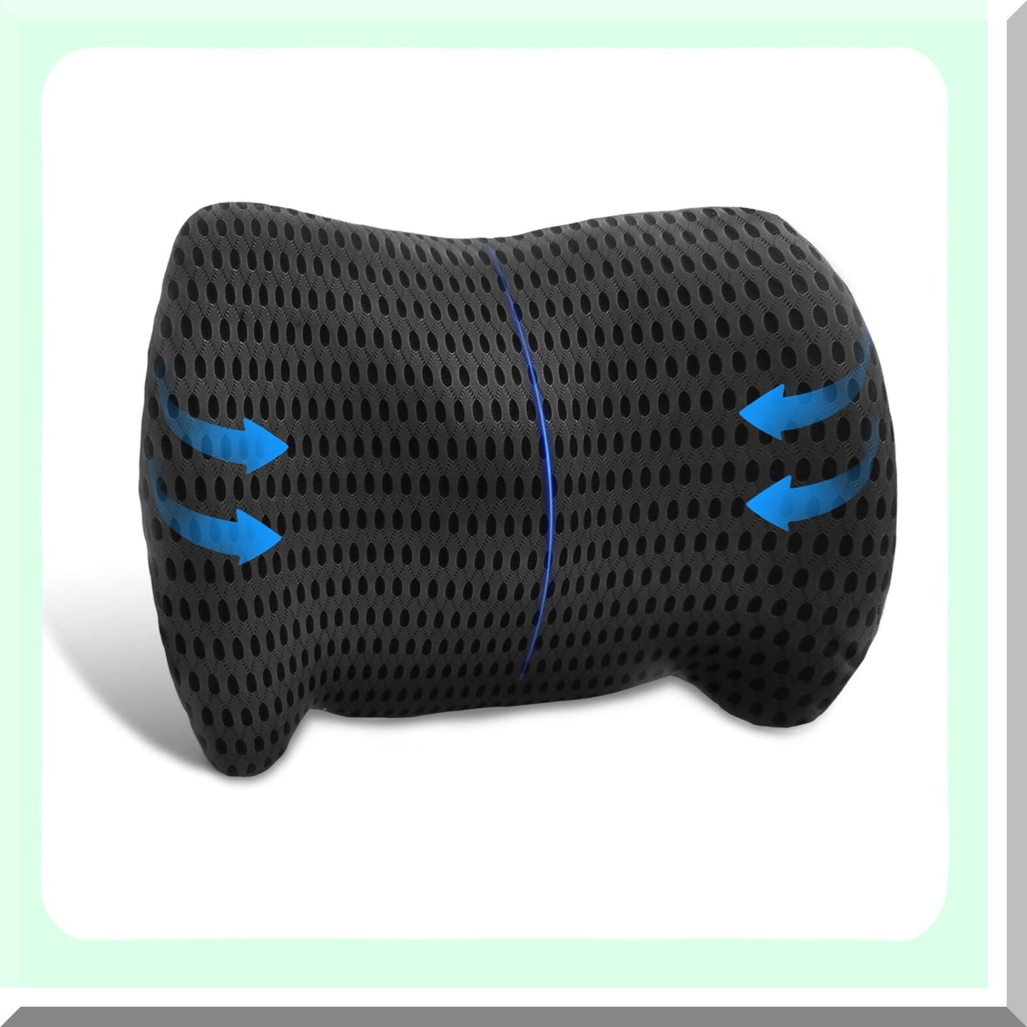 ErgoFoam Lumbar Support Pillow - Memory Foam Back Pain Relief Cushion for Car Seats, Office Chairs, Gaming Consoles, Sofas, Recliners, Beds - Black