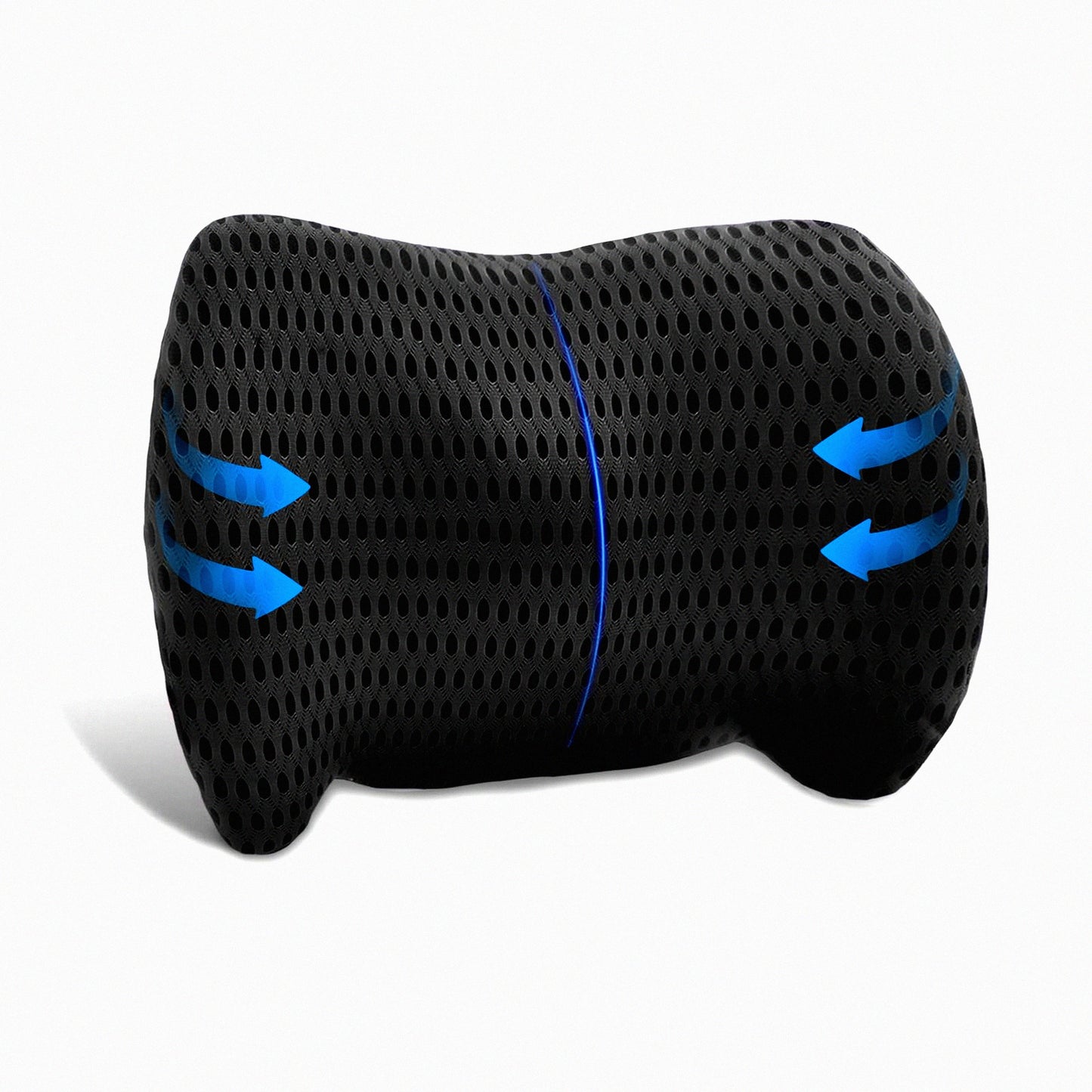 ErgoFoam Lumbar Support Pillow - Memory Foam Back Pain Relief Cushion for Car Seats, Office Chairs, Gaming Consoles, Sofas, Recliners, Beds - Black