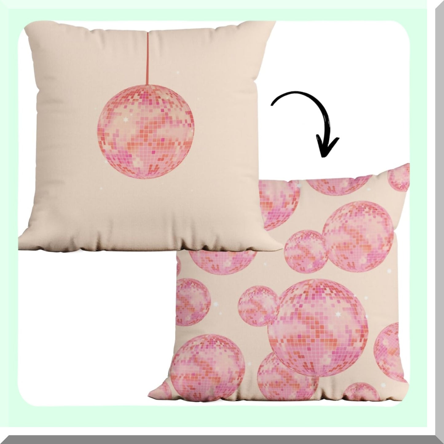 Shimmering Disco Dream Pillow Cover - 18x18, Glittering Decorative Pillow for College Dorm Room, Trendy Gifts for Women & Teenage Girls.