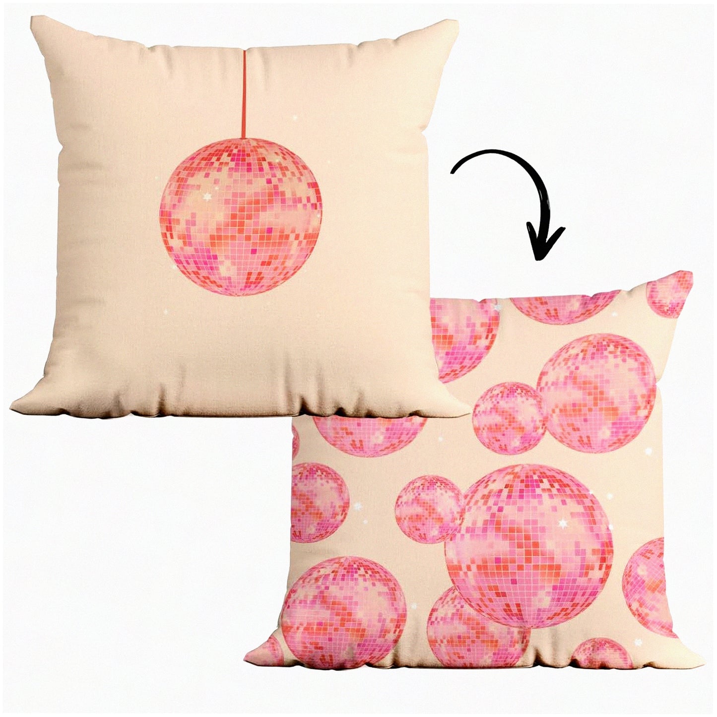 Shimmering Disco Dream Pillow Cover - 18x18, Glittering Decorative Pillow for College Dorm Room, Trendy Gifts for Women & Teenage Girls.