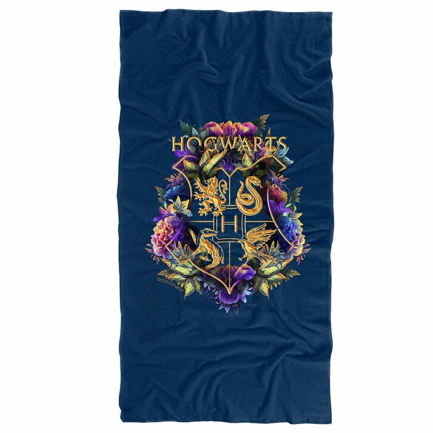 Harry Potter Hogwarts Floral Crest Beach Towel 30" x 60"