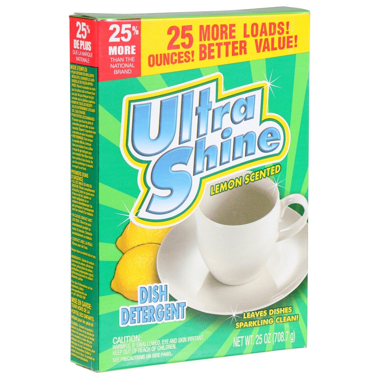 Ultra Shine Lemon Scented Dish Detergent, 25-oz. Boxes (Pack of 18)