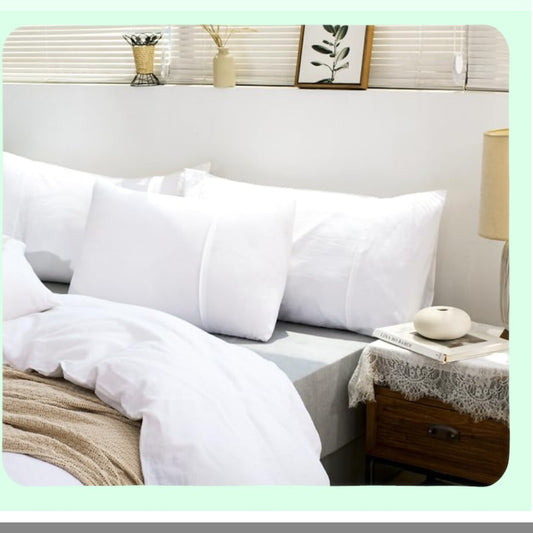 Natural Linen Queen Pillowcase Set - Soft Breathable Standard Pillow Covers - Washed Solid Color Bed Pillow Cases - Flax White Queen Size - Set of 2