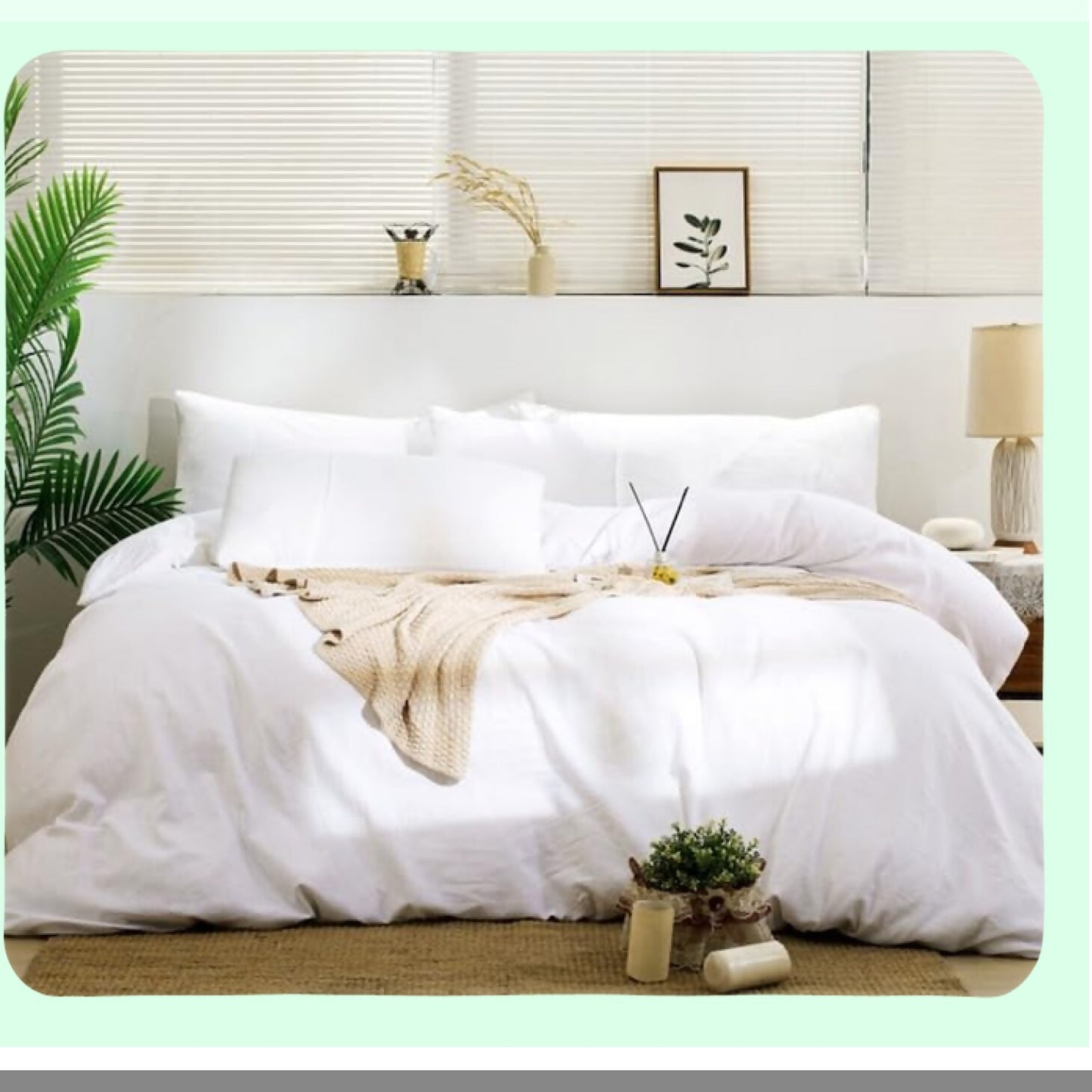 Natural Linen Queen Pillowcase Set - Soft Breathable Standard Pillow Covers - Washed Solid Color Bed Pillow Cases - Flax White Queen Size - Set of 2