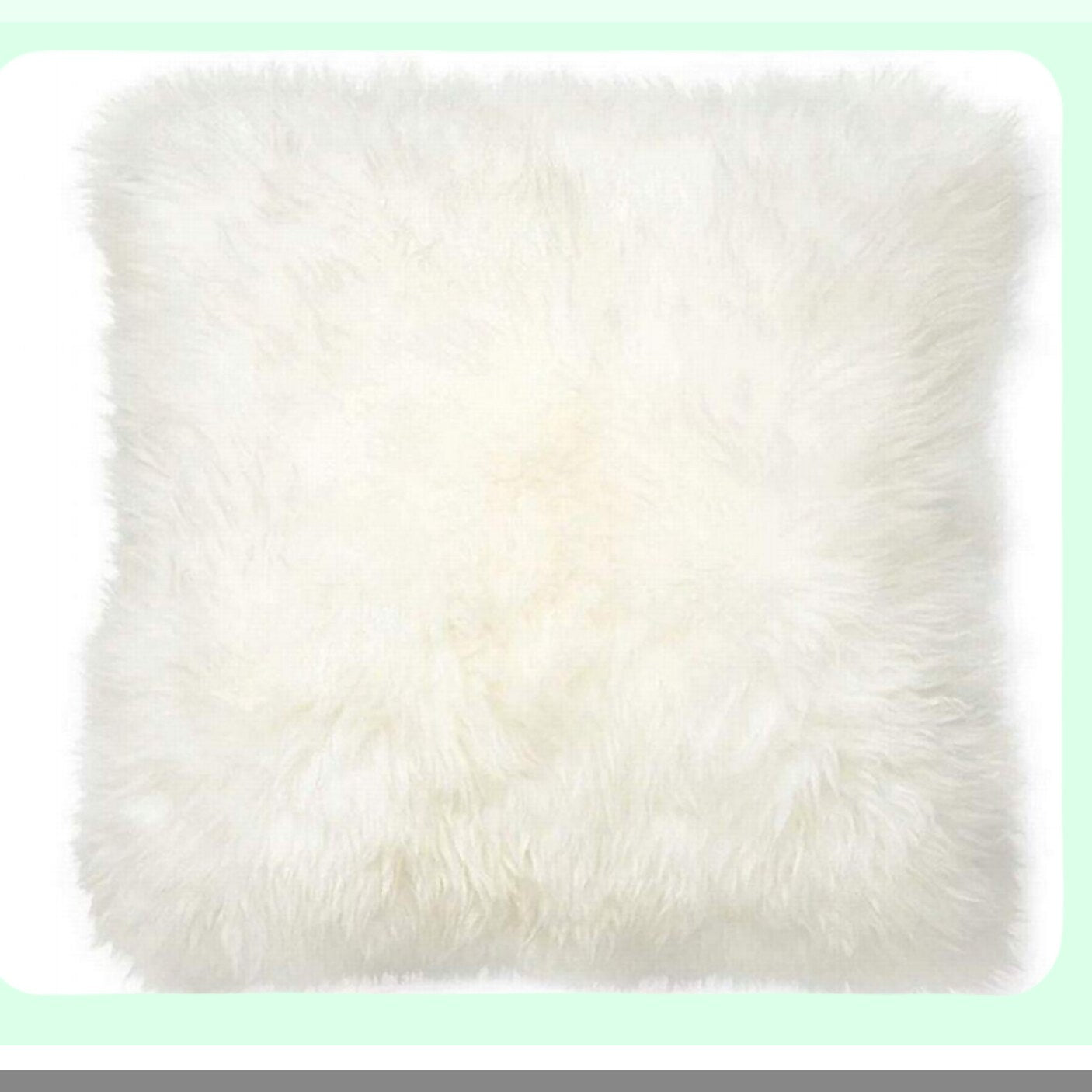 SoftWool Pillowcase - 18x18 Inch Decorative Cushion Cover, Washable Long Wool, No Shedding, White Sheep Design - Cozy Home Decor Accent (1Pc)