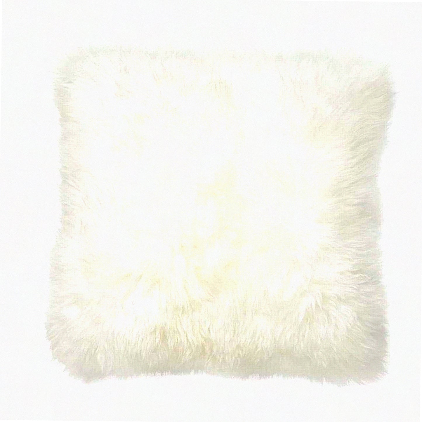 SoftWool Pillowcase - 18x18 Inch Decorative Cushion Cover, Washable Long Wool, No Shedding, White Sheep Design - Cozy Home Decor Accent (1Pc)