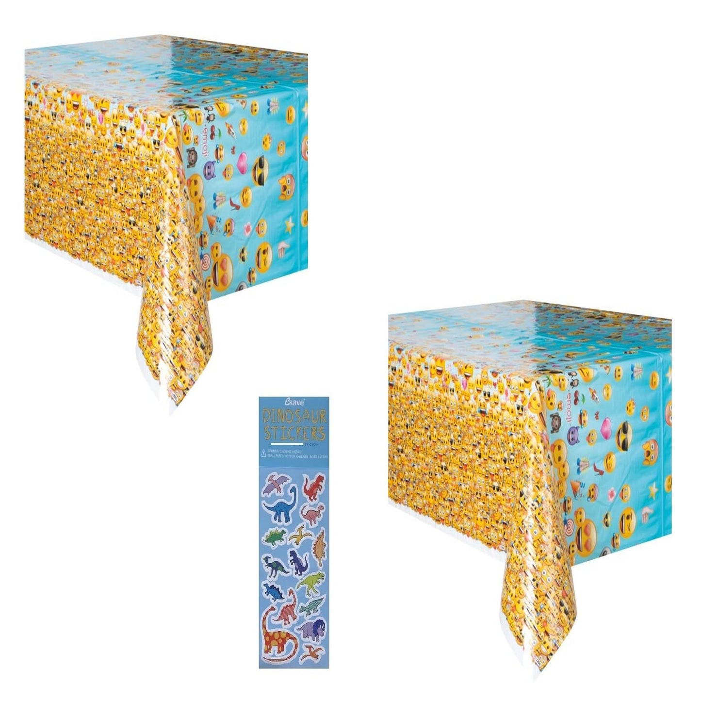 Party Emoji Table Cover Pack - 2 Pack - Fun Emoji Theme Plastic Tablecloth - Perfect for Emoji Themed Parties, Birthdays, and Celebrations