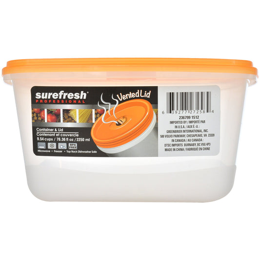 Sure Fresh Square Storage Containers with Vent Lids, 76 oz. (Pack 24)