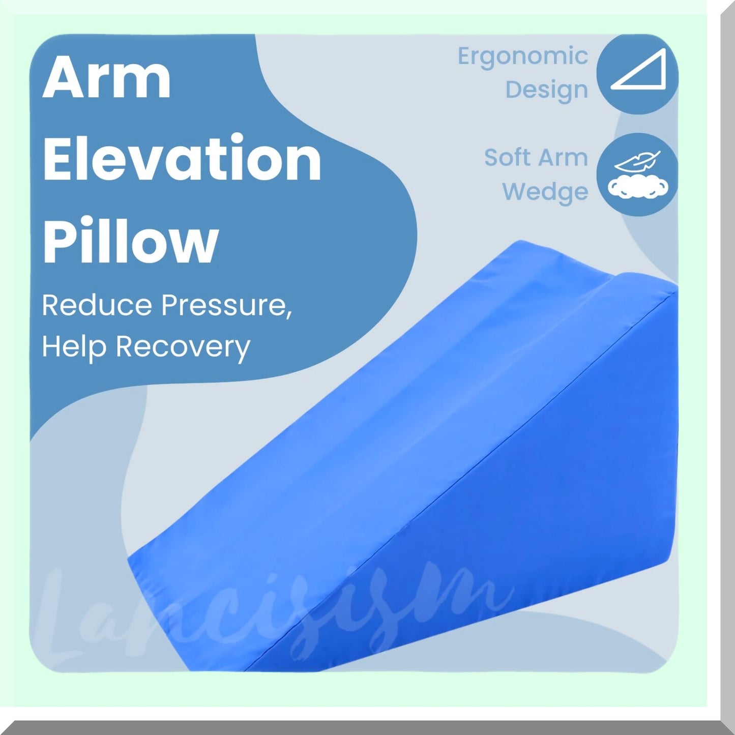 ElevateEase Arm Support Pillow - Soft Therapy Wedge for Broken Arm Rest & Leg Support, Post Surgery Medical Pillow with Removable Case