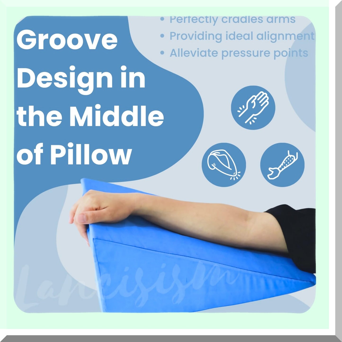 ElevateEase Arm Support Pillow - Soft Therapy Wedge for Broken Arm Rest & Leg Support, Post Surgery Medical Pillow with Removable Case