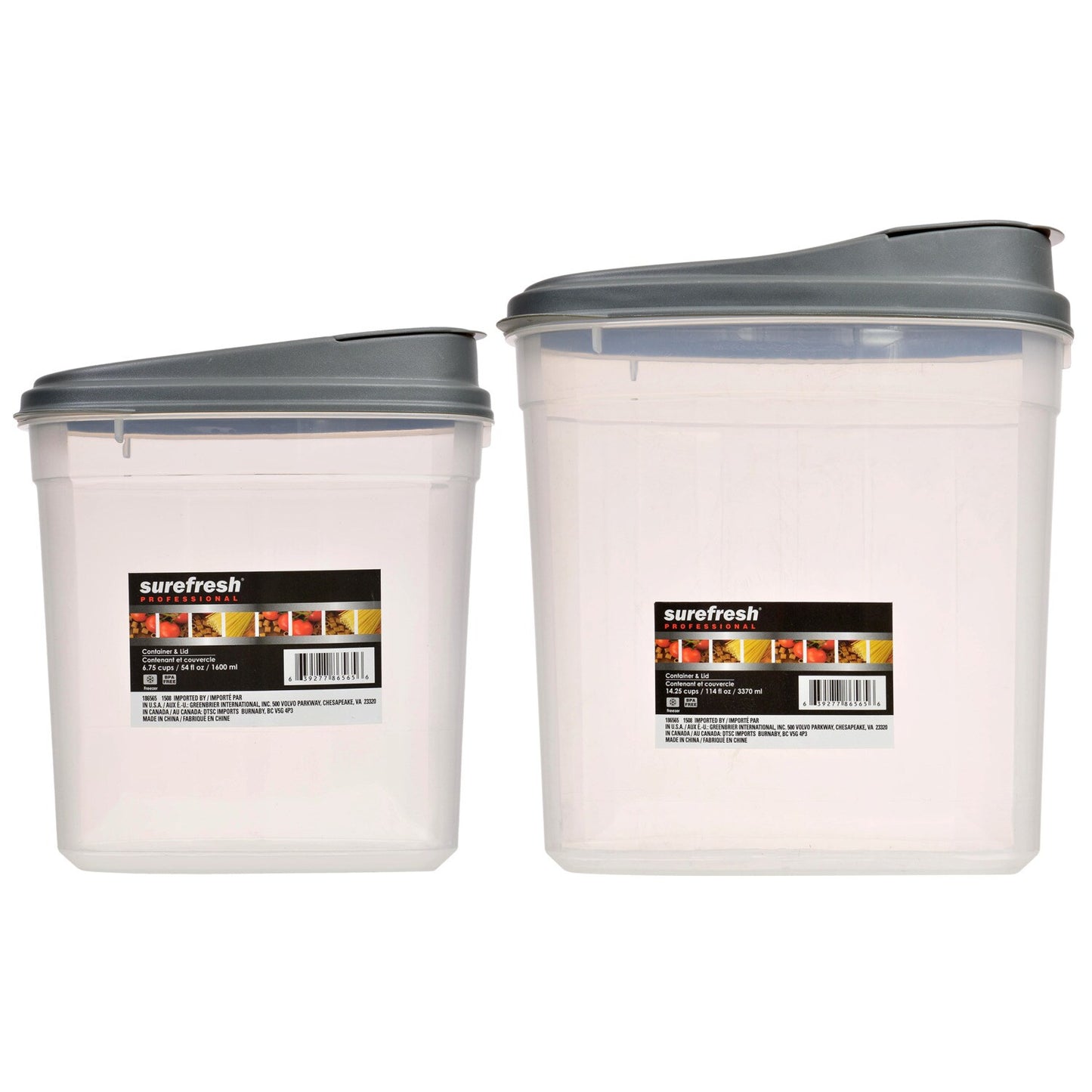 Professional Oval Dry-Food Containers with Lids (Pack of 24)