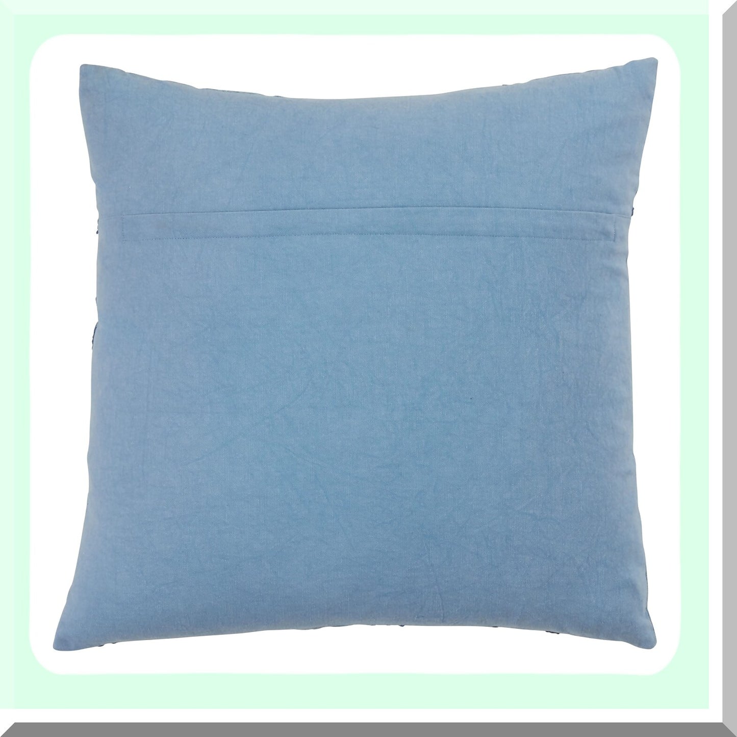 Ocean Breeze Stonewashed Fish Pillow Cover, 20", Blue - Coastal Decor Accent for Home, Beach House, or Nautical Themed Room - Soft and Durable Cotton Fabric