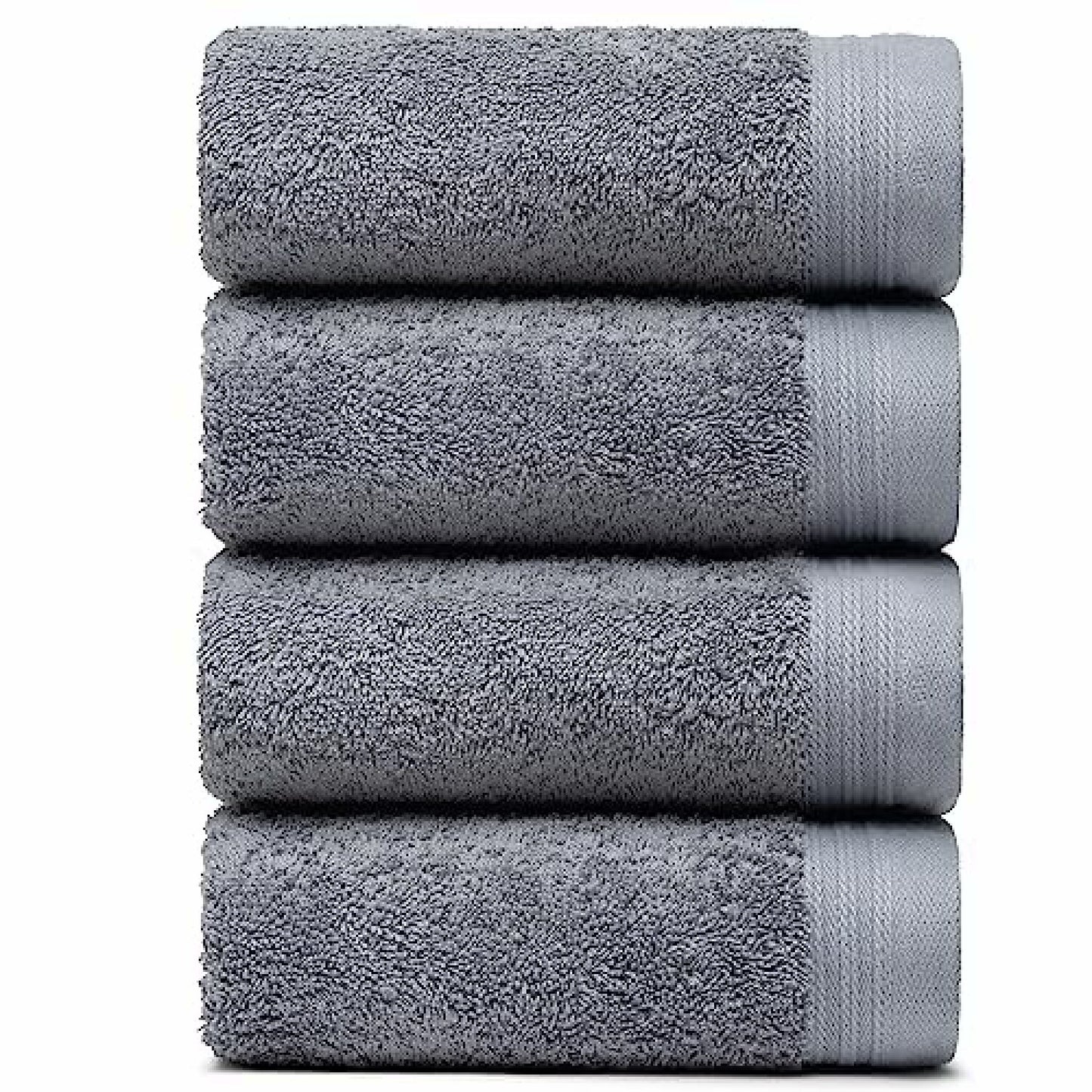 Set of 4 Dark Grey Cotton Hand Towels 18" x 30"
