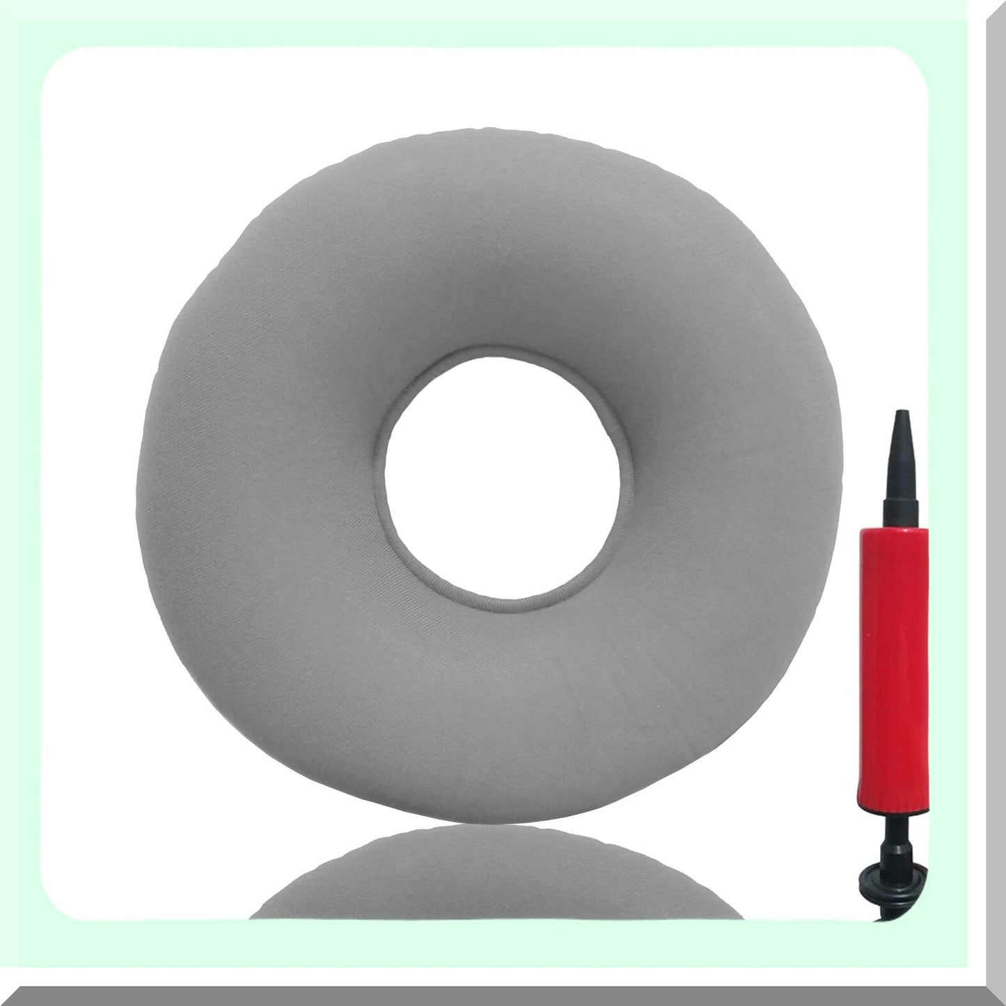 ComfortRing Inflatable Seat Cushion - Pain Relief Donut Pillow for Hemorrhoids & Tailbone - Portable Round Wheelchair Cushion for Home, Car, Office - Gray 15"