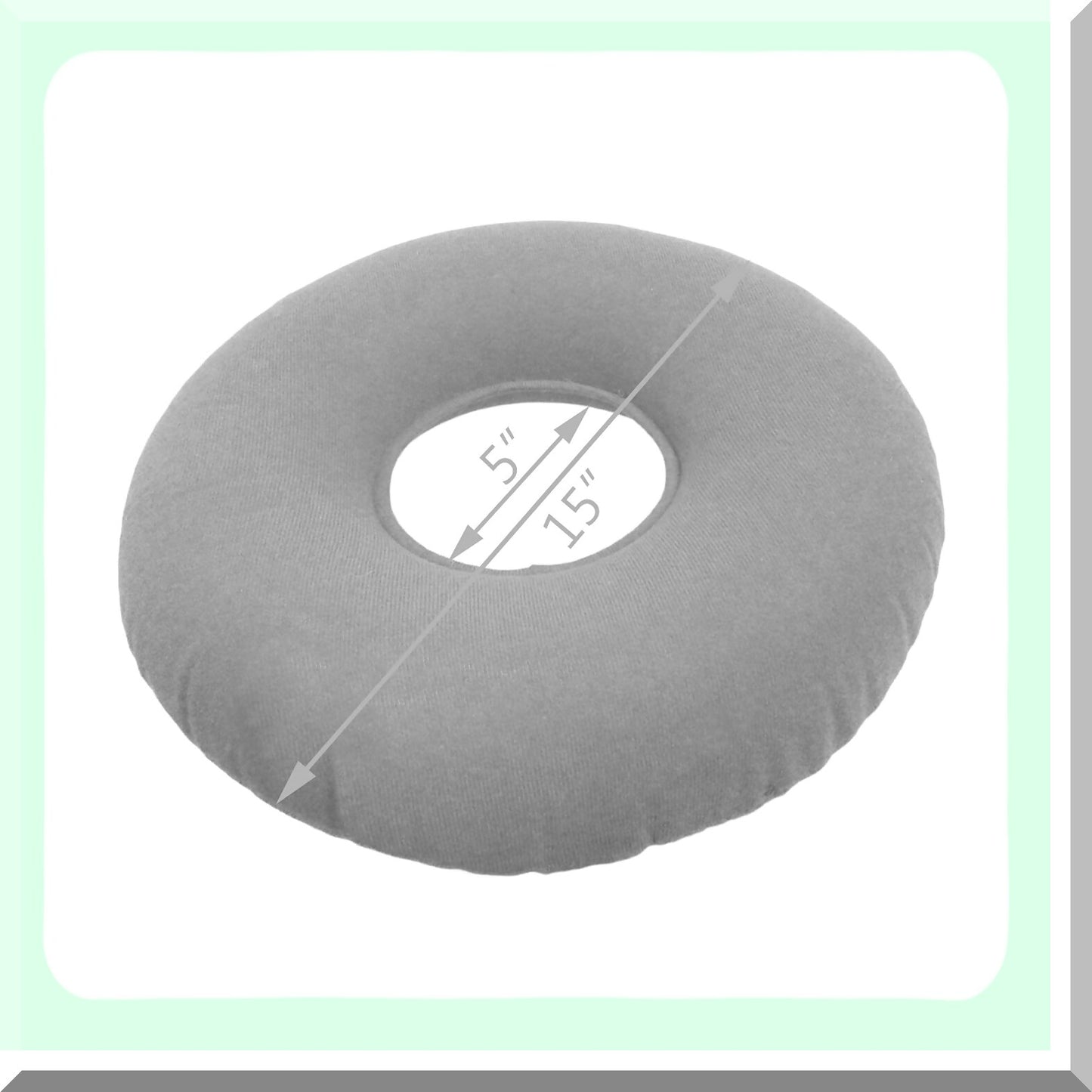 ComfortRing Inflatable Seat Cushion - Pain Relief Donut Pillow for Hemorrhoids & Tailbone - Portable Round Wheelchair Cushion for Home, Car, Office - Gray 15"