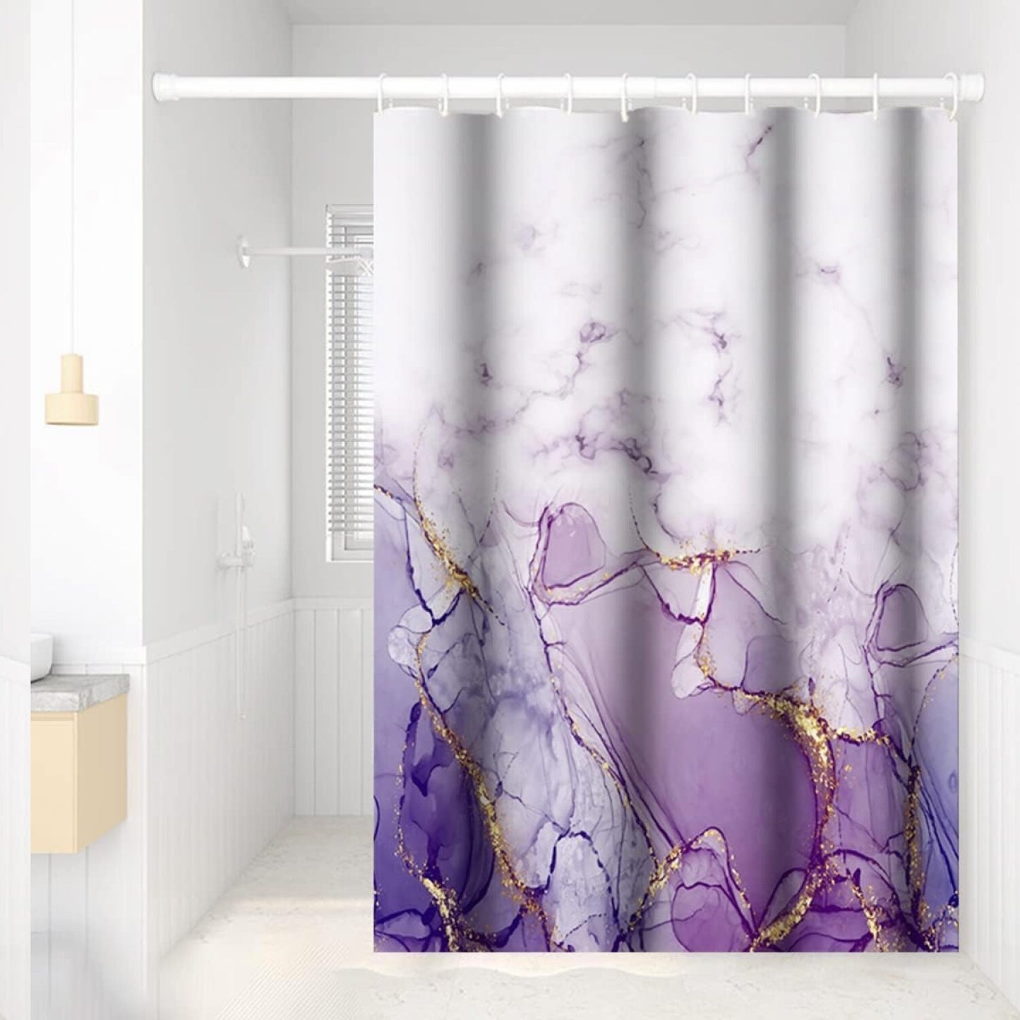 Purple Marble Shower Curtain 60x72 Inches