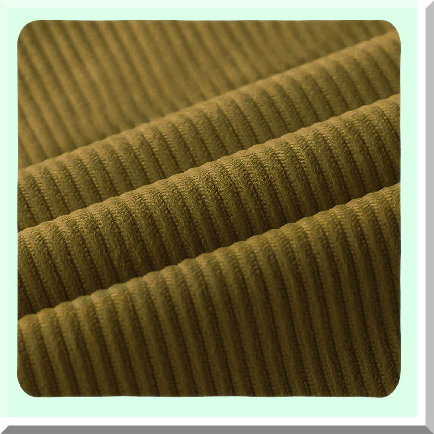 Boho Corduroy Throw Pillow Covers - Set of 2, Soft Square Cushion Cases for Couch, Sofa, Living Room, Bedroom - 18x18 Inch Kiwi Green Accent