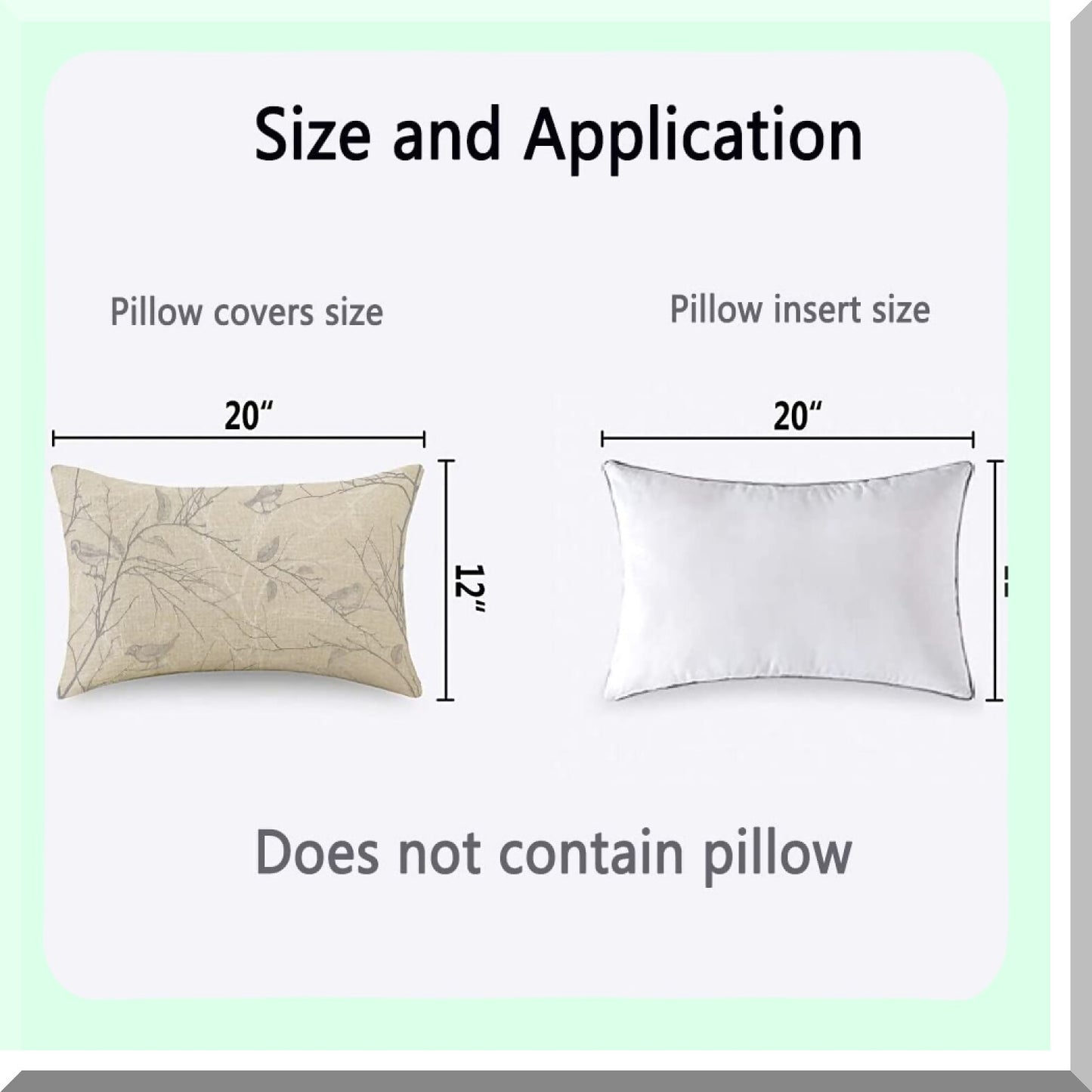 Winter Wonderland Branches and Birds Linen Pillow Covers - Rustic Decorative Throw Pillow for Sofa Couch - 12x20 Inch Cold Winter Decoration