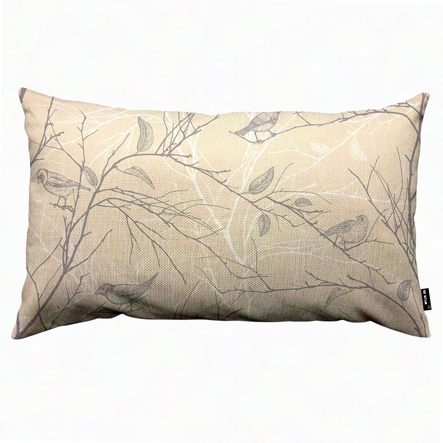 Winter Wonderland Branches and Birds Linen Pillow Covers - Rustic Decorative Throw Pillow for Sofa Couch - 12x20 Inch Cold Winter Decoration