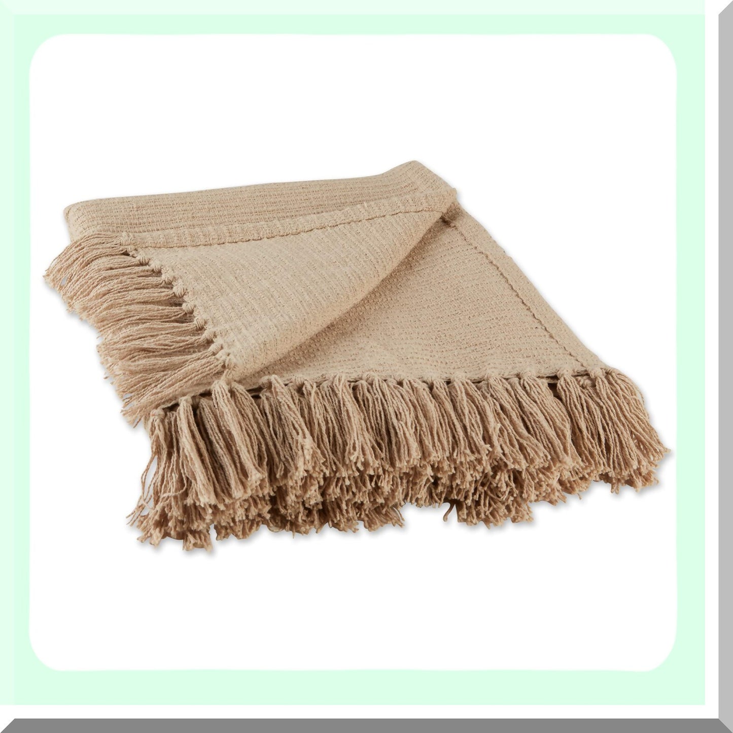 Vintage Linen Ribbed Cotton Throw Blanket, 50x60 - Cozy & Stylish Home Decor