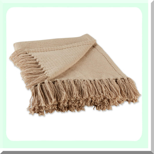 Vintage Linen Ribbed Cotton Throw Blanket, 50x60 - Cozy & Stylish Home Decor